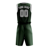 Custom Dark Green Gray Basketball Set