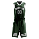 Custom Dark Green Gray Basketball Set