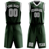 Custom Dark Green Gray Basketball Set