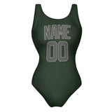 Custom Dark Green Dark Grey Swimsuit