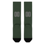 Custom Dark Green Dark Grey Knee-High Sock