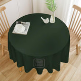 Custom Dark Green Dark Grey Round Table Cloth