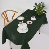 Custom Dark Green Gray Square Table Cloth