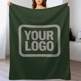 Custom Dark Green Gray Blanket