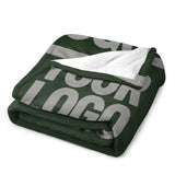 Custom Dark Green Gray Blanket