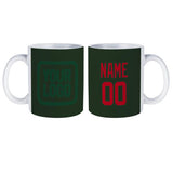 Custom Dark Green Red Mug