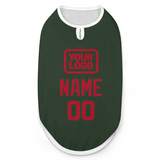 Custom Dark Green Red Pet Vest