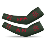 Custom Dark Green Red Arm Sleeve