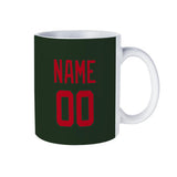 Custom Dark Green Red Mug