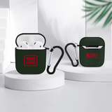Custom Dark Green Red AirPods Case