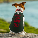 Custom Dark Green Red Pet Vest