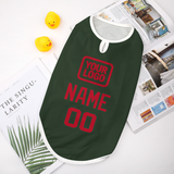 Custom Dark Green Red Pet Vest