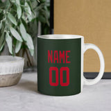 Custom Dark Green Red Mug