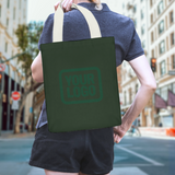 Custom Dark Green Red Canvas Tote Bag