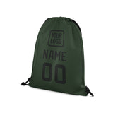 Custom Dark Green Black Drawstring Bag