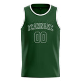 Custom Dark Green & Dark Green Colors Design Sports Basketball Jersey