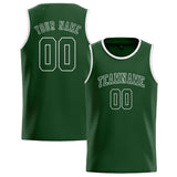 Custom Dark Green & Dark Green Colors Design Sports Basketball Jersey