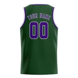 Custom Dark Green & Purple Colors Design Sports Basketball Jersey