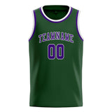 Custom Dark Green & Purple Colors Design Sports Basketball Jersey