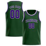 Custom Dark Green & Purple Colors Design Sports Basketball Jersey