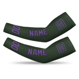 Custom Dark Green Light Purple Arm Sleeve