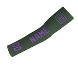 Custom Dark Green Light Purple Arm Sleeve