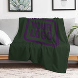 Custom Dark Green Purple Blanket