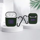 Custom Dark Green Light Purple AirPods Case