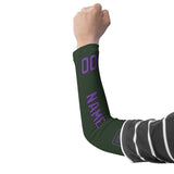 Custom Dark Green Light Purple Arm Sleeve