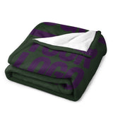 Custom Dark Green Purple Blanket