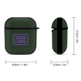 Custom Dark Green Light Purple AirPods Case
