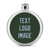 Custom Dark Green Light Blue Hip Flask