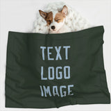 Custom Dark Green Light Blue Pet Blanket