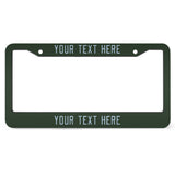 Custom Dark Green Light Blue License Plate Frame