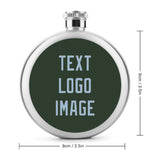 Custom Dark Green Light Blue Hip Flask
