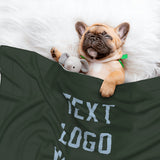 Custom Dark Green Light Blue Pet Blanket