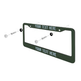 Custom Dark Green Light Blue License Plate Frame