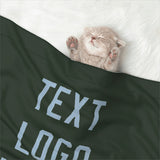 Custom Dark Green Light Blue Pet Blanket