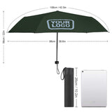 Custom Dark Green Light Blue Automatic Umbrella