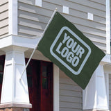 Custom Dark Green Light Blue Flag
