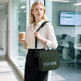 Custom Dark Green Light Blue Lunch Bag