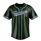 Custom Dark Green & Light Blue Colors Design Sports Baseball Jersey