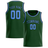 Custom Dark Green & Light Blue Colors Design Sports Basketball Jersey