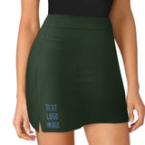 Custom Dark Green Sky Blue A-Line Skort