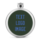 Custom Dark Green Sky Blue Hip Flask