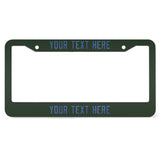 Custom Dark Green Sky Blue License Plate Frame