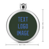 Custom Dark Green Sky Blue Hip Flask