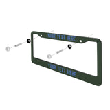 Custom Dark Green Sky Blue License Plate Frame