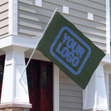 Custom Dark Green Sky Blue Flag