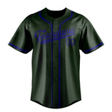 Custom Dark Green & Sky Blue Colors Design Sports Baseball Jersey